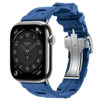 Apple Watch Series 11 Hermes 46mm Kilim Single Tour Bleu de France