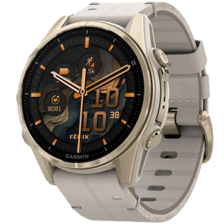 Часы Garmin FENIX 8 43mm Amoled Sapphire Soft Gold Leather 010-02903-40