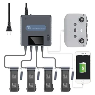 Зарядное устройство с дисплеем YX для DJI Mavic 3 (4 АКБ и 2 USB)