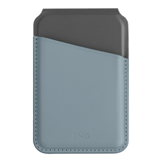 Кожаный чехол-бумажник MagSafe с подставкой Uniq Lyden DS Синий
