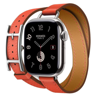 Apple Watch Series 11 Hermes 42 mm Hapi Attelage Double Tour Orange Field