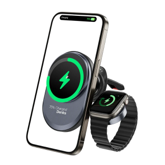 Автодержатель Benks CZ06, в решетку, 15 ватт, с зарядкой для Apple Watch, MagSafe