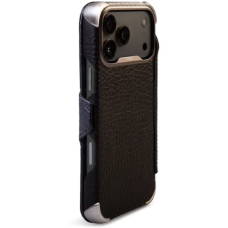 Чехол книжка из кожи Vaja Buckler Wallet для iPhone 17 Pro Max V-Mag Black
