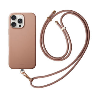 Чехол Uniq COEHL Muse Leatherette with Strap MagSafe для iPhone 16 Pro Max розовый