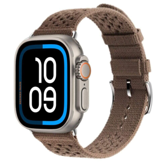 Apple Watch Ultra 3 Hermes 49mm Titanium, ремешок из текстильного трикотажа коричневый