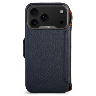 Чехол книжка/бумажник из кожи Vaja Wallet для iPhone 17 Pro Max V-Mag Floater Indigo