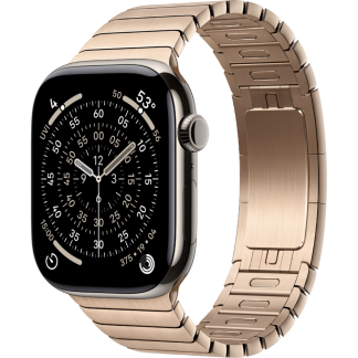 Apple Watch S11 46mm Gold Titanium Case with Gold Link Bracelet