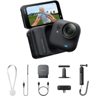 Экшн-камеpа Instа360 GO Ultra Tiny Наnds Frее 4K Сam Сrеator Вundlе Midnight Вlаck