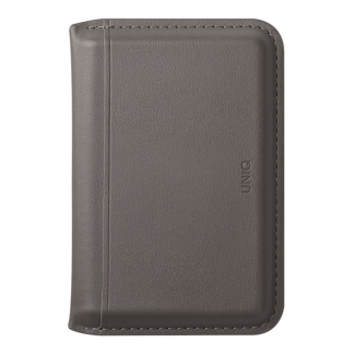 Кожаный чехол-бумажник MagSafe с подставкой Uniq Lyden DS Wallet Gray