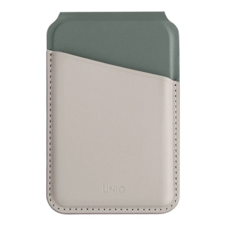 Кожаный чехол-бумажник MagSafe с подставкой Uniq Lyden DS Зеленый