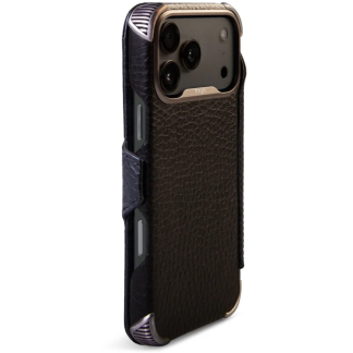 Чехол книжка из кожи Vaja Buckler ST Wallet для iPhone 17 Pro Max V-Mag Black