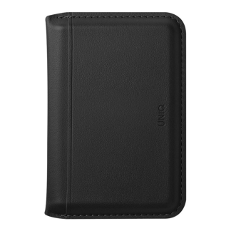 Кожаный чехол-бумажник MagSafe с подставкой Uniq Lyden DS Wallet Black