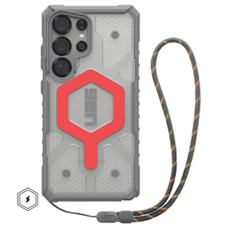 Чехол + шнурок UAG Pathfinder Clear c MagSafe для Samsung Galaxy S25 Ultra, красный