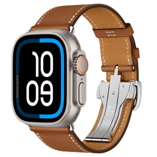 Apple Watch Ultra 3 Hermes 49mm Titanium Case with Simple Tour Deployment Fauve