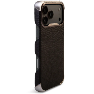 Чехол накладка из кожи Vaja Buckler Grip для iPhone 17 Pro Max V-Mag Black