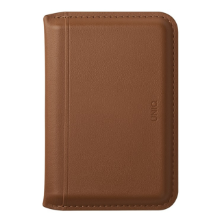 Кожаный чехол-бумажник MagSafe с подставкой Uniq Lyden DS Wallet Brown