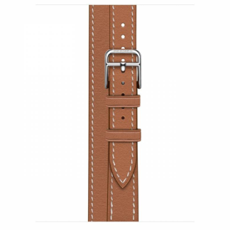 Ремешок Hermès Attelage Double Tour из кожи Swift 42mm для Apple Watch — Золотой