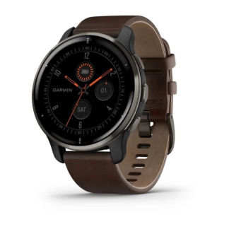 Умные часы Garmin Venu 2 Plus Black Leather Band 010-02496-15