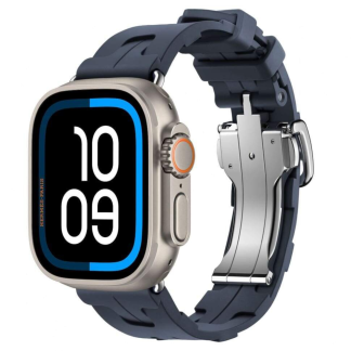 Apple Watch Ultra 3 Hermes 49mm Titanium, спортивный ремешок Kilim синий