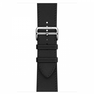 Ремешок из кожи Swift с раскладывающейся застёжкой 46mm Hermès для Apple Watch — «Черный»