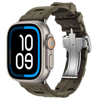 Apple Watch Ultra 3 Hermes 49mm Titanium, спортивный ремешок Kilim хаки