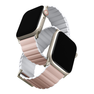 Ремешок Uniq Revix Premium Edition для Apple Watch 42-41-40 mm, розовый/белый