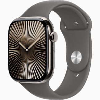 Смарт-часы Apple Watch Series 10 42mm, Natural Titanium Case with Sport Band Stone Gray ML