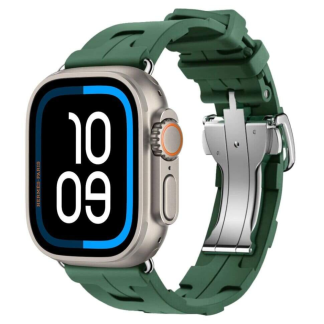 Apple Watch Ultra 3 Hermes 49mm Titanium, спортивный ремешок Kilim зеленый