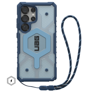 Чехол + шнурок UAG Pathfinder Clear c MagSafe для Samsung Galaxy S25 Ultra, голубой