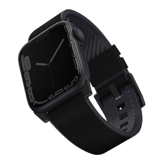 Кожаный ремешок Uniq Straden Waterproof для Apple Watch 49-46-45-44 мм, черный