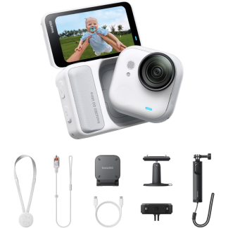 Экшн-камерa Instа360 GO Ultra Тiny Наnds Frее 4K Сam Сreator Вundle Arсtiс White